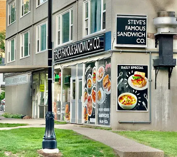 Steve's Famous Sandwich Co. downtown Edmonton deli restaurant interior at 99 Ave NW