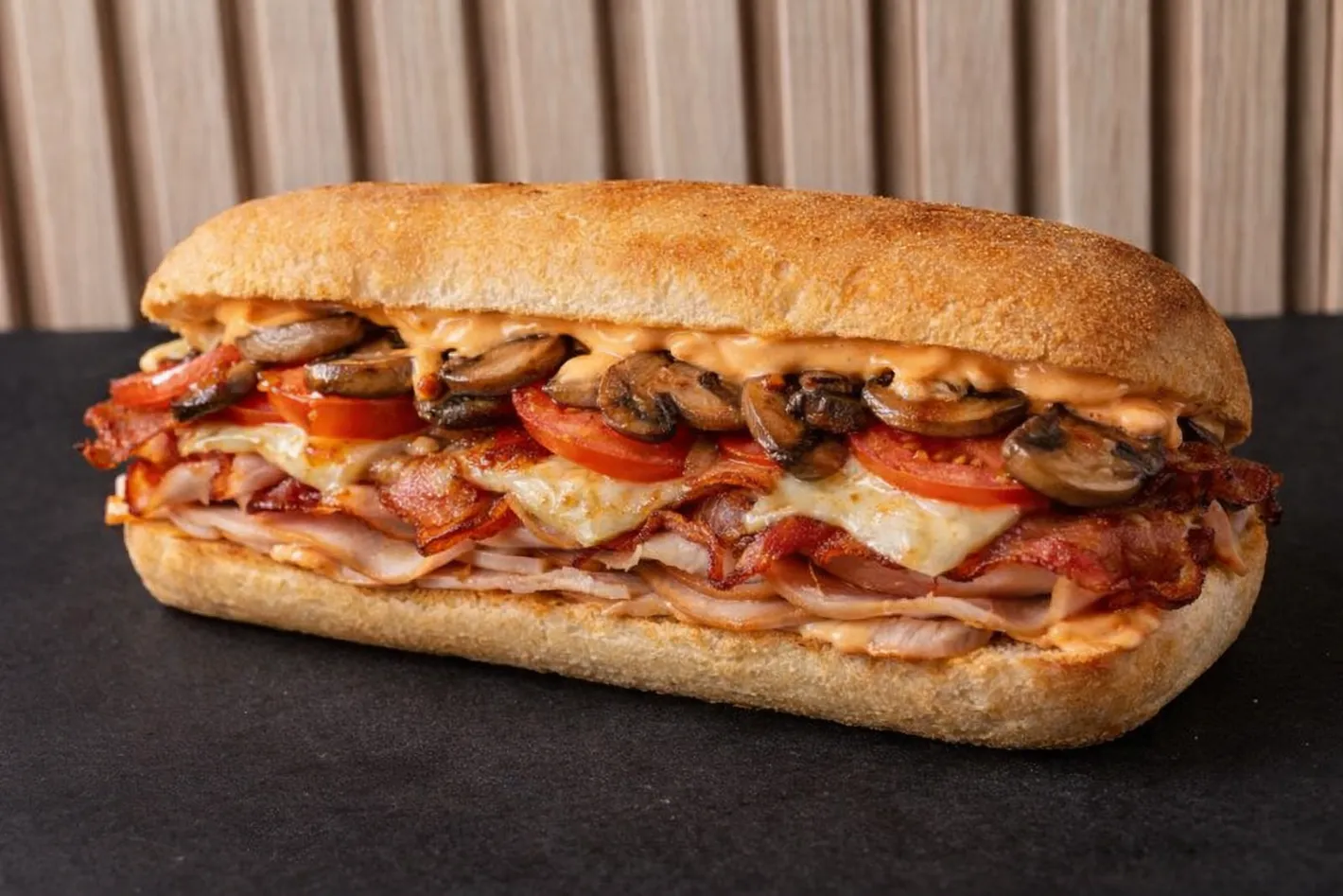 Turkey Bacon Melt at Steve's Famous Sandwich Co Edmonton - fresh turkey with crispy bacon and melted cheese on toasted bread